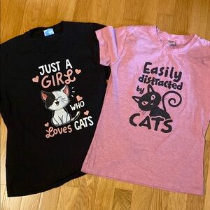 2 tshirts for a cat lover